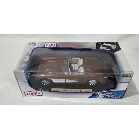 Maisto 1957 Special Edition Chevy Corvette Convertible Bronze 1:18 Diecast Car - Picture 1 of 8